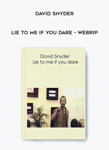 David Snyder - Lie to me if you dare - Webrip download