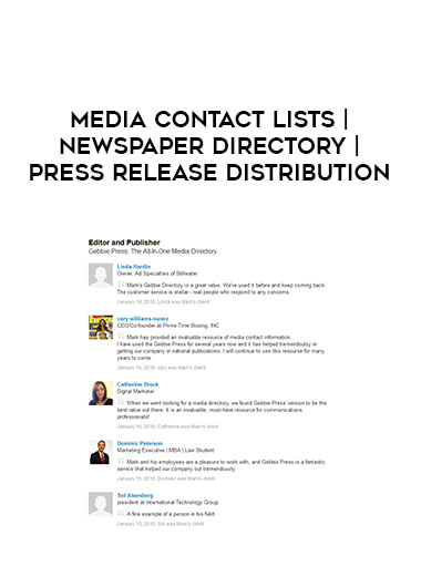 Media contact lists | Newspaper directory | Press release distribution download